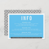 BEHUIZING DETAIL fun bold blok houtskool grijs aqu RSVP Kaartje (Voorkant / Achterkant)