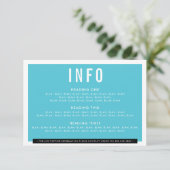 BEHUIZING DETAIL leuk vet blok zwart turquoise RSVP Kaartje (Staand voorkant)