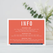 BEHUIZING DETAILS fun bold block sinaasappel navy  RSVP Kaartje (Staand voorkant)