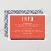 BEHUIZING DETAILS fun bold block sinaasappel navy  RSVP Kaartje (Voorkant / Achterkant)