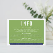 BEHUIZING DETAILS fun bold blok marine groen RSVP Kaartje (Staand voorkant)