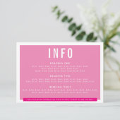 BEHUIZING DETAILS leuk blok girly  roze RSVP Kaartje (Staand voorkant)