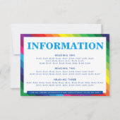 BEHUIZING DETAILS leuke kleurrijke regenboog stree RSVP Kaartje (Voorkant)