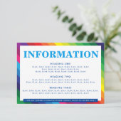 BEHUIZING DETAILS leuke kleurrijke regenboog stree RSVP Kaartje (Staand voorkant)