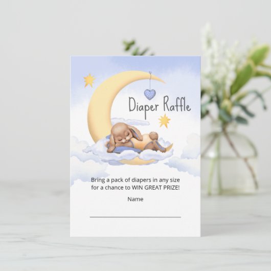 Behuizing Kaart Baby shower Luier Raffle. (Staand voorkant)