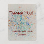 Behuizing kaart-bestelling - Bedankt bericht Informatiekaartje (Voorkant)