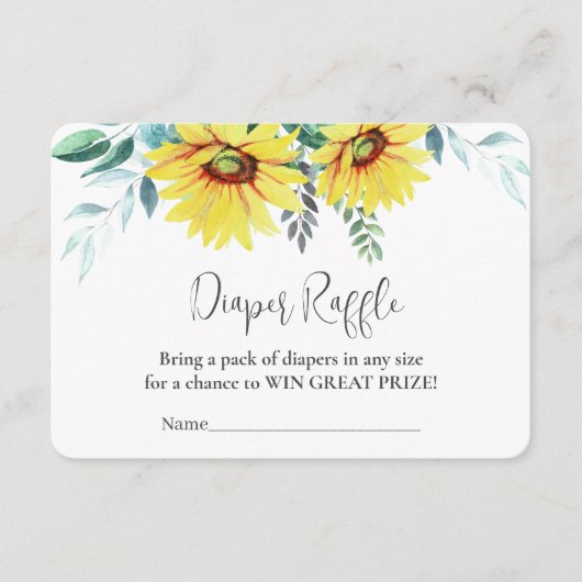 Behuizing Kaart Luier Raffle, Baby shower (Voorkant)