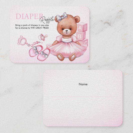 Behuizing Kaart Luier Raffle voor baby shower. (Voorkant / Achterkant)