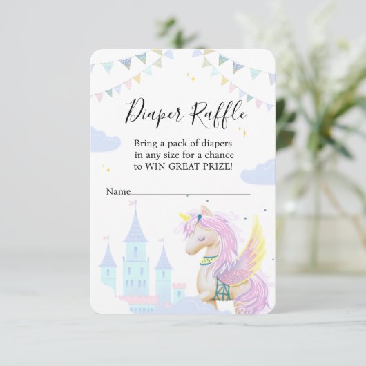 Behuizing Kaart Luier Raffle voor een baby shower. (Staand voorkant)