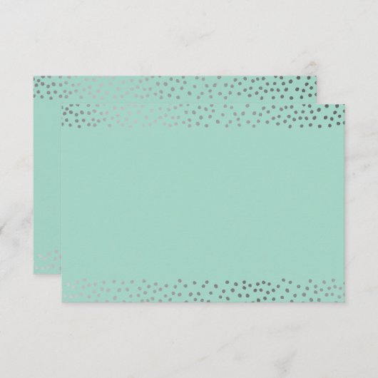 BEHUIZING KAART rustiek mini zilver confetti mint (Voorkant / Achterkant)