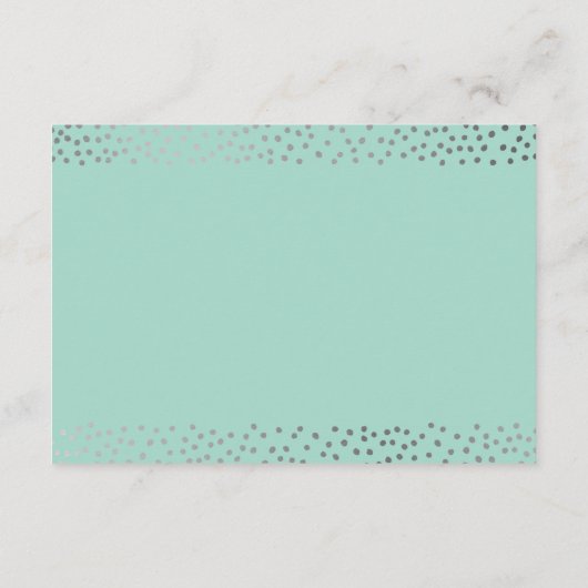 BEHUIZING KAART rustiek mini zilver confetti mint (Achterkant)