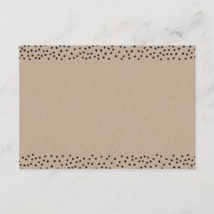 BEHUIZING rustiek goud mini confetti kraft zwart Informatiekaartje