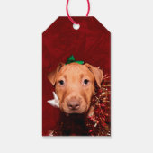 Behulpzaam puppy kerst cadeaulabel (Achterkant)