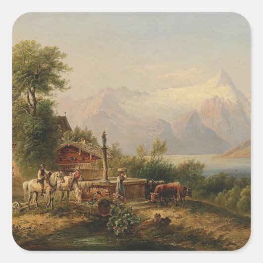Bei Zell am See – Emil Barbarini Vierkante Sticker (Voorkant)