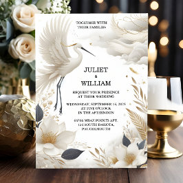 Beide Feather Rustieke Aziatische Sky Cloud Crane Kaart