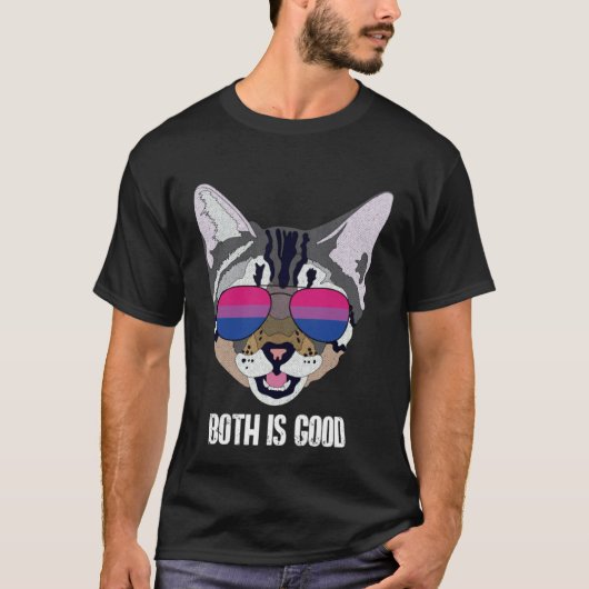 Beide Is Goed  Kat Biseksueel Bi Trots T-shirt (Voorkant)