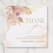 Beide kanten Boho Pampas Baby shower Dank u Bedankjes Labels (Voorkant)