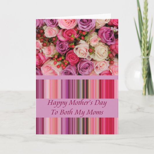 Beide Moms Moederdag roos Kaart (Voorkant)