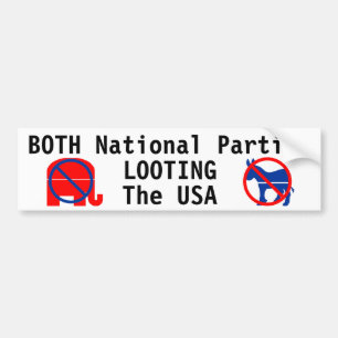 BEIDE NATIONALE PARTIJEN, DIE DE VS VESTIGEN BUMPERSTICKER