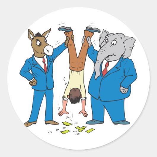 Beide partijen Suck Ronde Sticker (Voorkant)