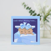 BEIDE TWINS BABY SHOWER AFRIKAANSE AMERIKAANSE INV KAART (Staand voorkant)