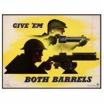 Beide vaten, leger & industrie, oorlogsinspanning fotobeeldje ornament<br><div class="desc">Het poster, met zijn gedurfde beelden en krachtige boodschap, was een grimmige herinnering aan de offers die nodig waren om de overwinning veilig te stellen. In bruisende stadsstraten en rustige landelijke steden hing het in etalages, op fabrieksmuren en in treinstations. Het afbeelding van de staalarbeider, een symbool van de Amerikaanse...</div>