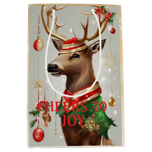 Beide zijden bedrukte kerstcadeau tas - Medium Medium Cadeauzakje (Voorkant)