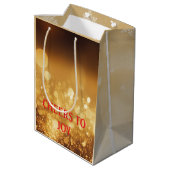 Beide zijden bedrukte kerstcadeau tas - Medium Medium Cadeauzakje (Achterkant Gekanteld)