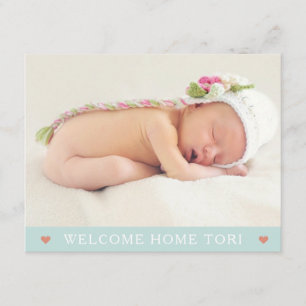 Beide zijden nu   Nieuwe babyaankondigingskaart Aankondiging