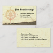 Beide zijden van Compass- en Wieltekening aanpasse Visitekaartje (Voorkant / Achterkant)