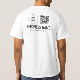 Beide zijdruk personeel team Mannen QR-code Logo T-shirt