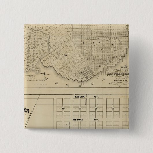 Beideman Tract, San Francisco Vierkante Button 5,1 Cm (Voorkant)