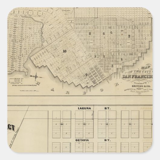 Beideman Tract, San Francisco Vierkante Sticker (Voorkant)