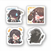 Beidou Genshin Impact 4 stickersheet Sticker (Voorkant)