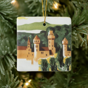 Beieren, Duitsland, Duits Kasteel Vintage Reis Kun Keramisch Ornament