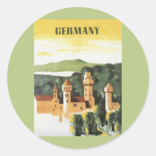 Beieren, Duitsland, Duits Kasteel Vintage Reis Kun Ronde Sticker
