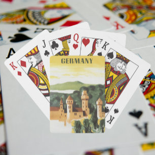 Beieren, Duitsland, Duits Kasteel Vintage Reis Kun Speelkaarten
