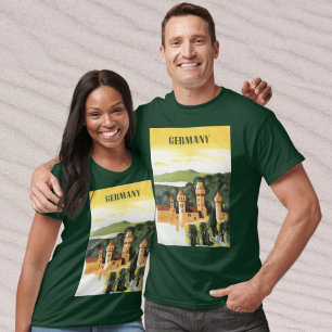 Beieren, Duitsland, Duits Kasteel Vintage Reis Kun T-shirt