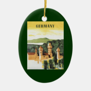 Beieren, Duitsland, Duitse Castle Vintage Travel A Keramisch Ornament