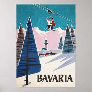 Beieren Duitsland, Ski Poster