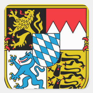 Beieren (Duitsland) Wapenmunt Vierkante Sticker