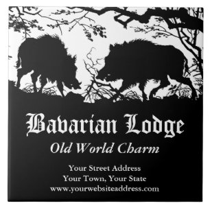 Beieren Hunter Wild Boar German Custom Trivet Tegeltje