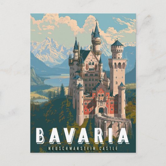 Beieren: Kasteel Neuschwanstein Briefkaart (Voorkant)