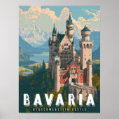 Beieren: Kasteel Neuschwanstein Poster (Voorkant)