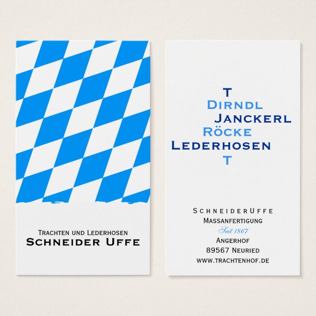 Beieren perfect visitekaartje (Voorkant /achterkant)