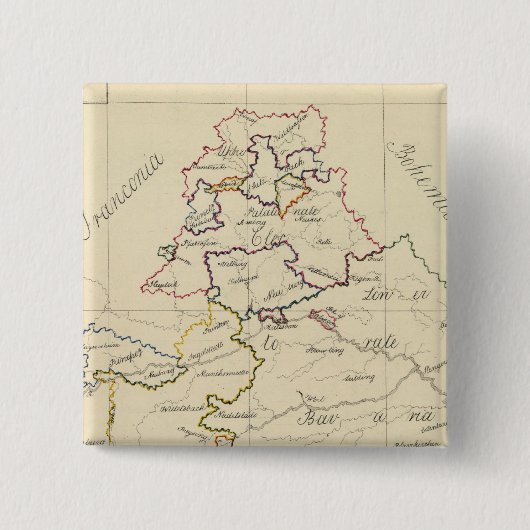 Beieren Vierkante Button 5,1 Cm (Voorkant)