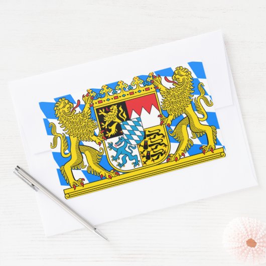 Beieren wapenschild rechthoekige sticker (Envelop)