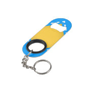 Beiers blauw mini flessenopener (Achterkant Gekanteld)