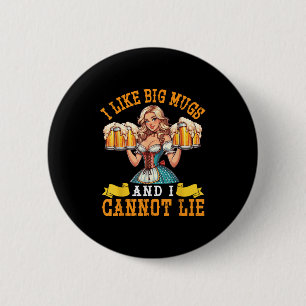 Beiers meisje Beer Maiden Ik hou van grote Mokken  Ronde Button 5,7 Cm