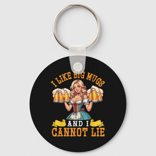 Beiers meisje Beer Maiden Ik hou van grote Mokken  Sleutelhanger (Voorkant)